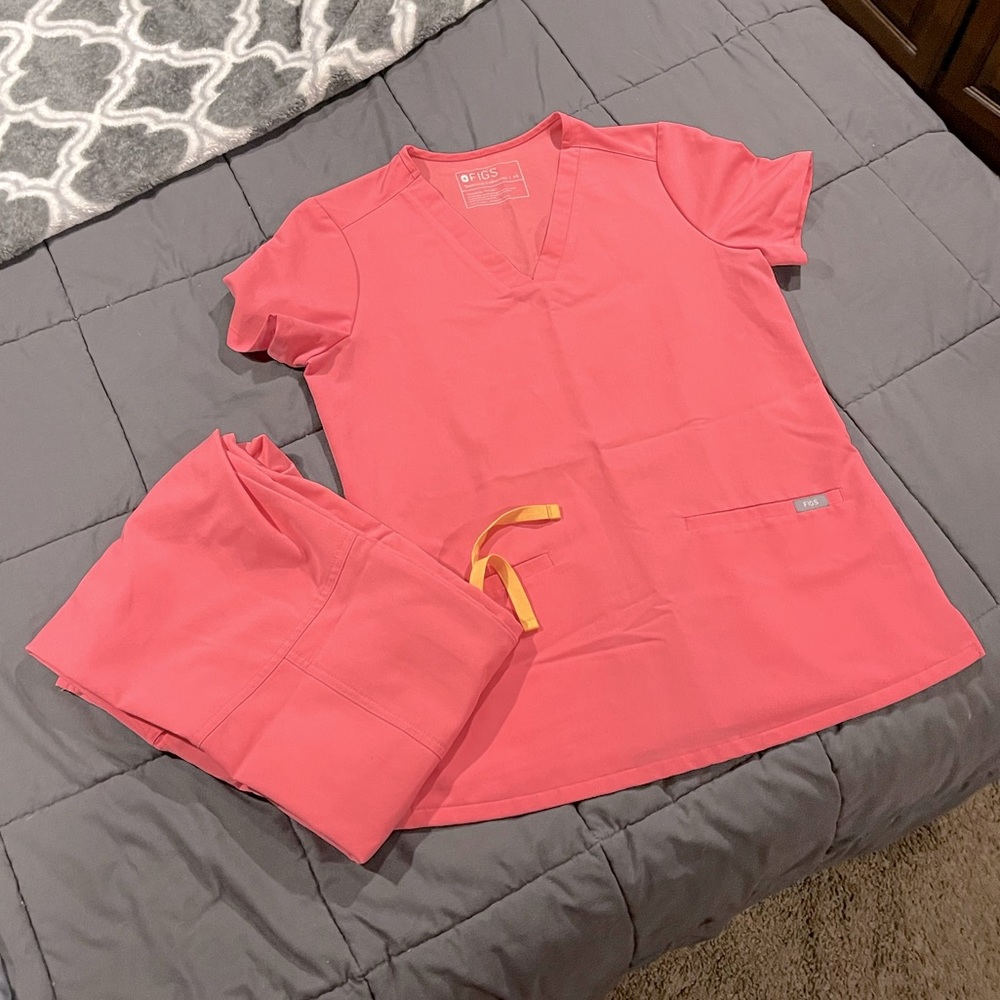 Neon Pink Figs Scrubs